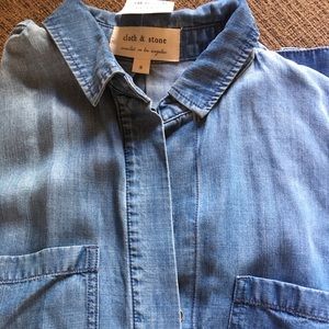 Cloth & Stone denim wash button up shirt